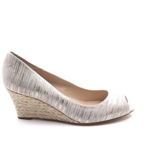 Elegant White Wedge Shoes